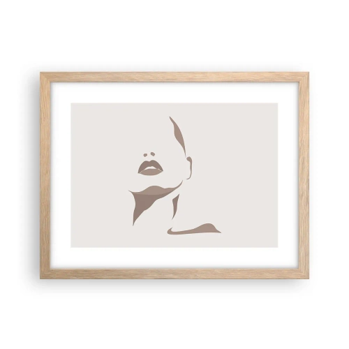 Plakat i ramme af lyst egetræ - Skabt af lys og skygge - 40x30 cm