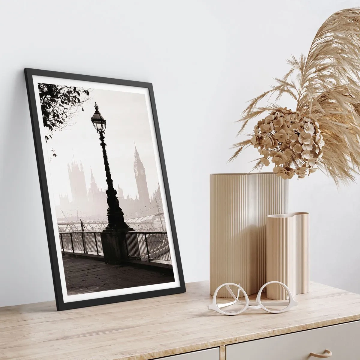 Plakat i sort ramme - London morgen - 70x100 cm