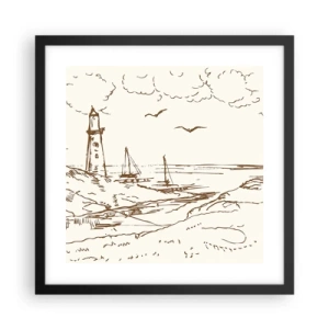 Plakat i sort ramme - Oversigt over sommerminder - 40x40 cm