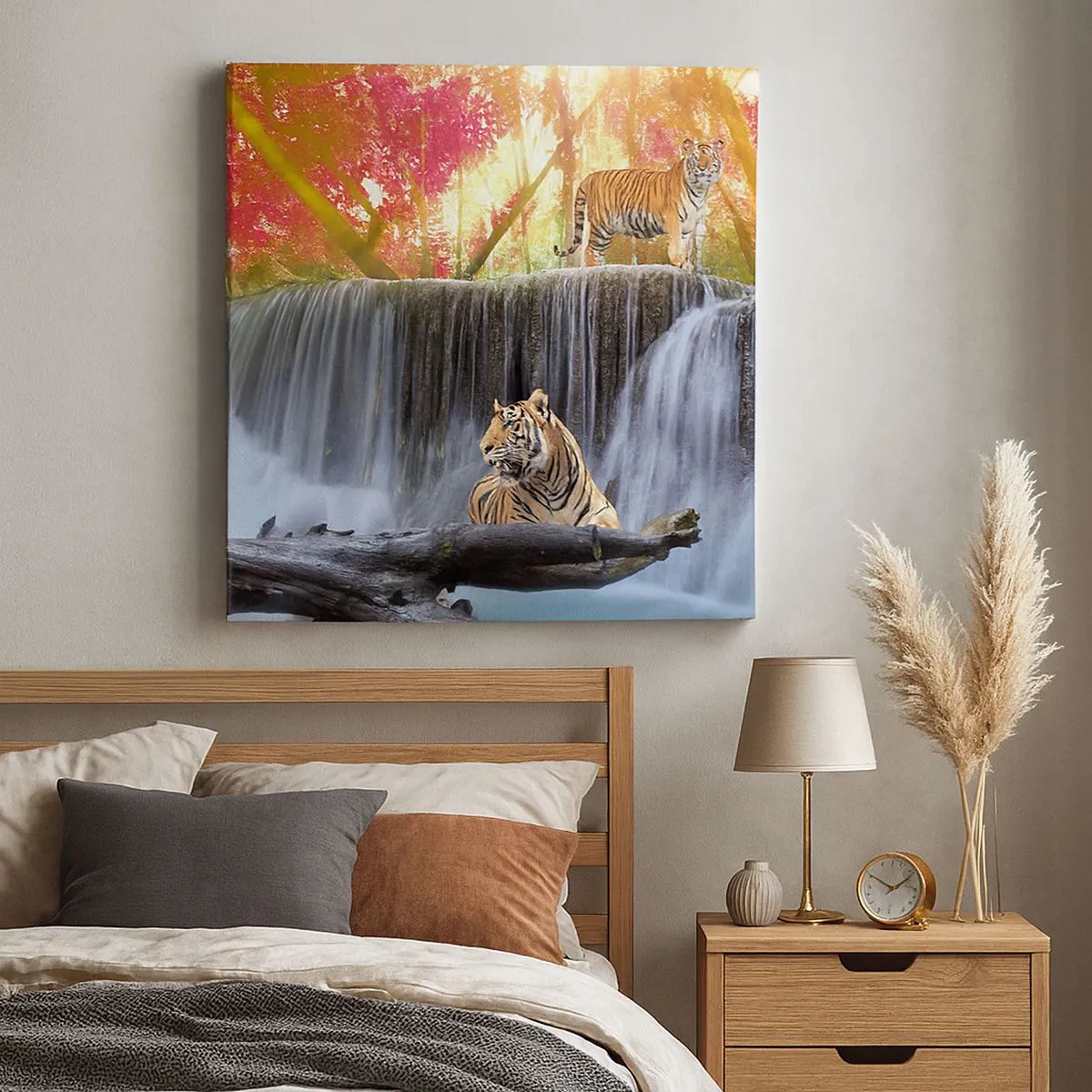 Lærredstryk - Billede på lærred - Surrealistisk landskab - 30x30 cm