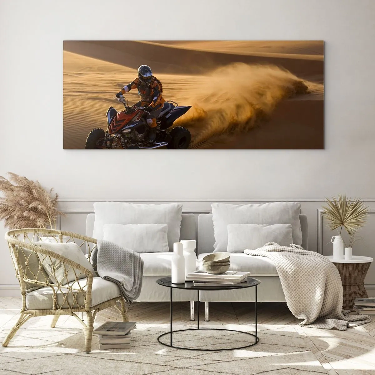 Billede på glas - På bølger af sand - 90x30 cm