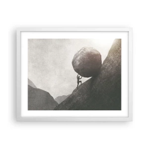 Plakat i hvid ramme - Jeg tror mod al forventning - 50x40 cm