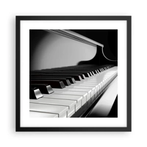 Plakat i sort ramme - Harmoni af former og farver - 40x40 cm