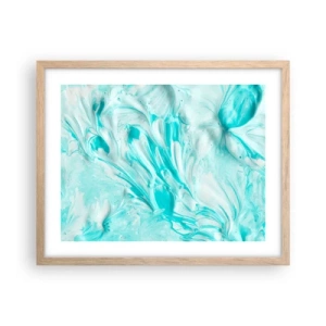 Plakat i ramme af lyst egetræ - For altid sammen - 50x40 cm