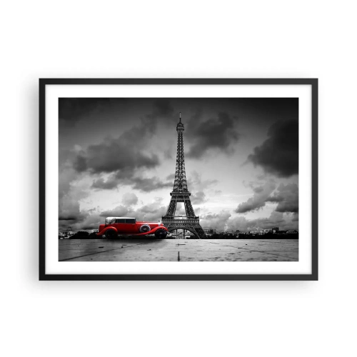Plakat i sort ramme - For ikke så længe siden i Paris - 70x50 cm