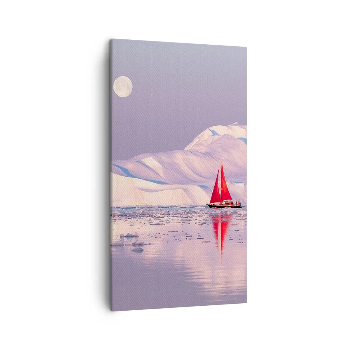 Lærredstryk - Billede på lærred - Sejlets varme, isens kulde - 45x80 cm