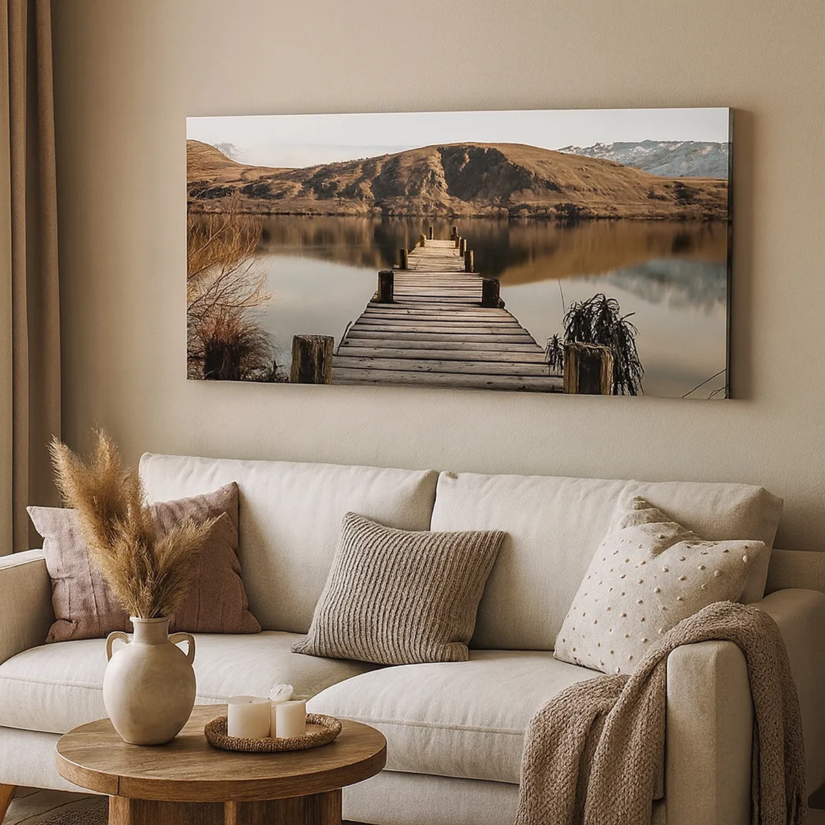 Lærredstryk - Billede på lærred - Et landskab i stilhed - 30x30 cm