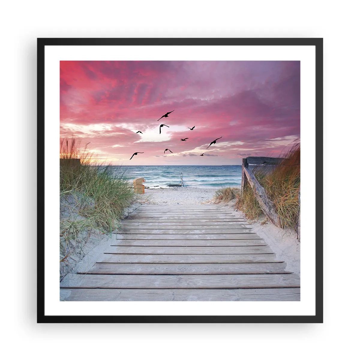 Plakat i sort ramme - Baltisk indtryk - 60x60 cm