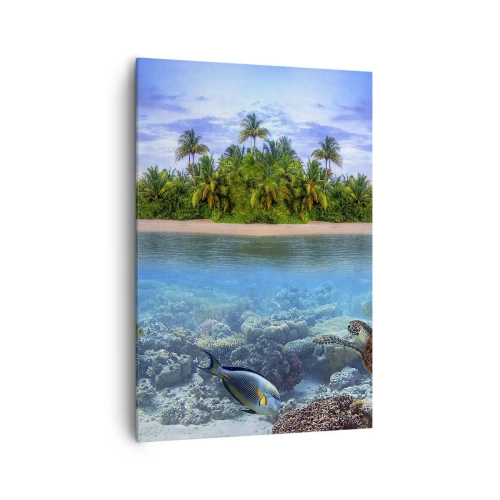 Lærredstryk - Billede på lærred - Den himmelske ø inviterer dig - 70x100 cm