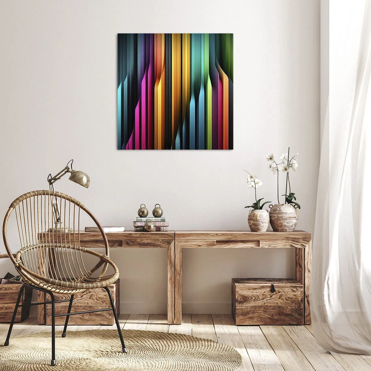 Lærredstryk - Billede på lærred - Lysende orgel - 30x30 cm