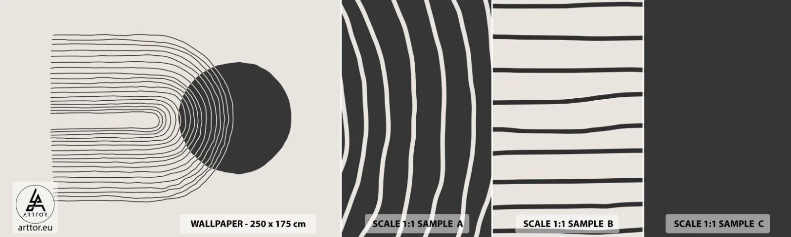Fototapet Prøve Standard Eco - Rystende og selvsikker - Abstraktion, Stykke, Minimalisme - 100x30 cm