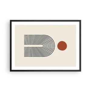 Plakat i sort ramme - Magnetisme af former og farver - 70x50 cm