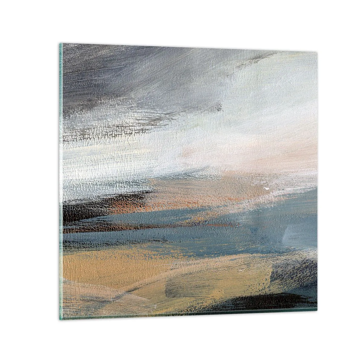Billede på glas - Abstraktion: nordligt landskab - 40x40 cm