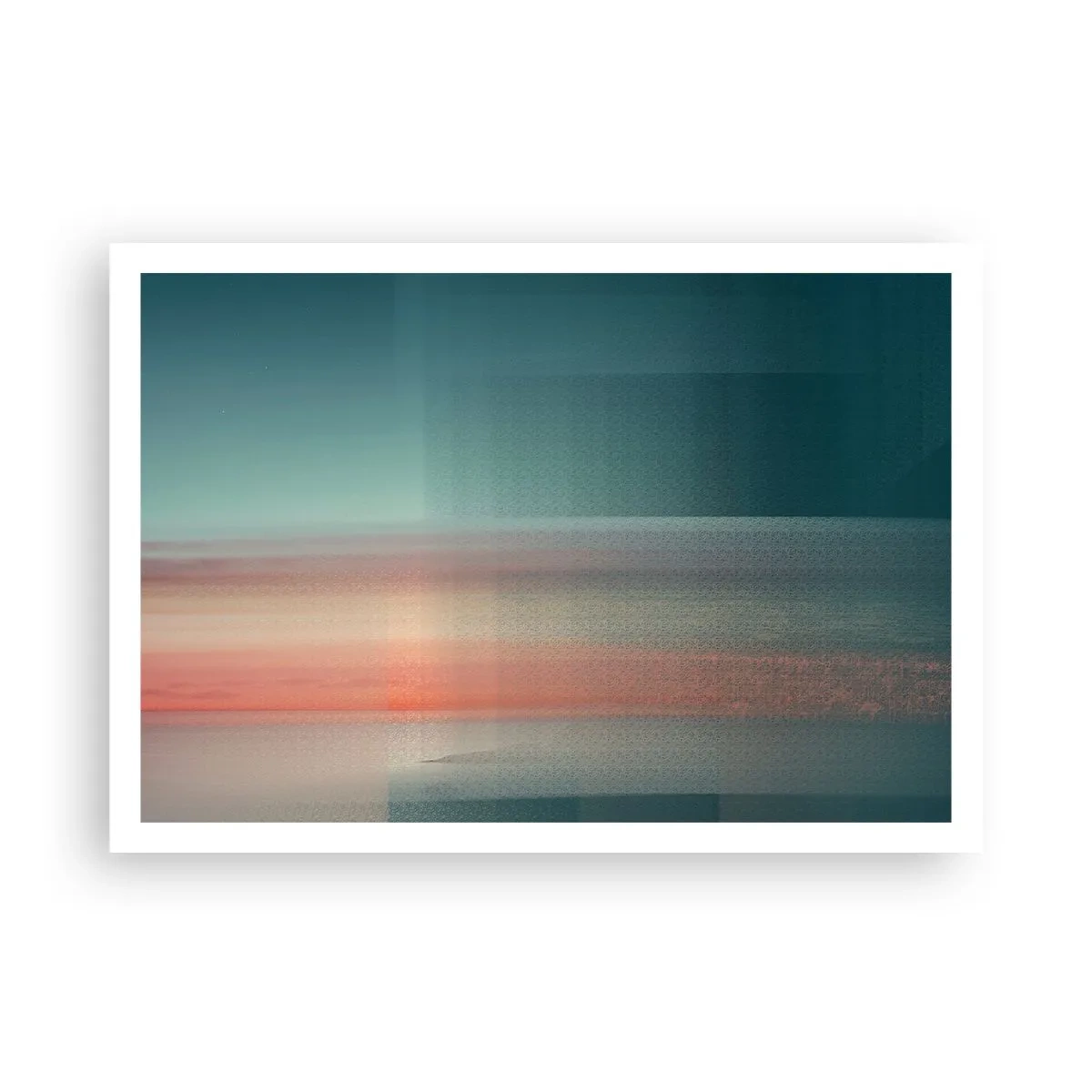 Plakat - Abstraktion: bølger af lys - 100x70 cm