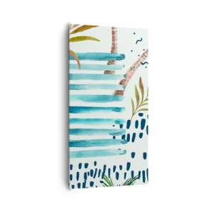 Lærredstryk - Billede på lærred - Ferie under palmerne - 65x120 cm