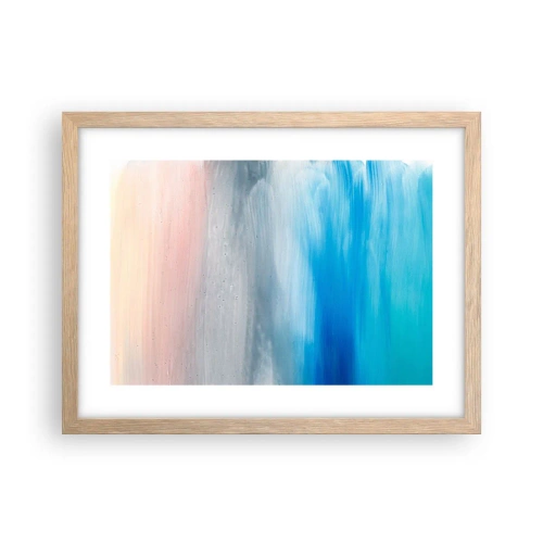 Plakat i ramme af lyst egetræ - Elementer: luft - 40x30 cm