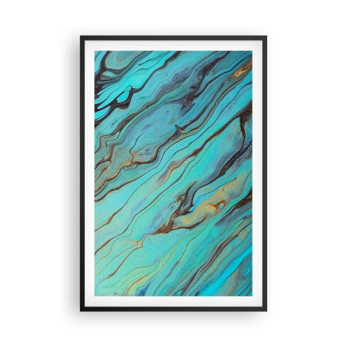 Plakat i sort ramme - Turkis tidevand - 61x91 cm