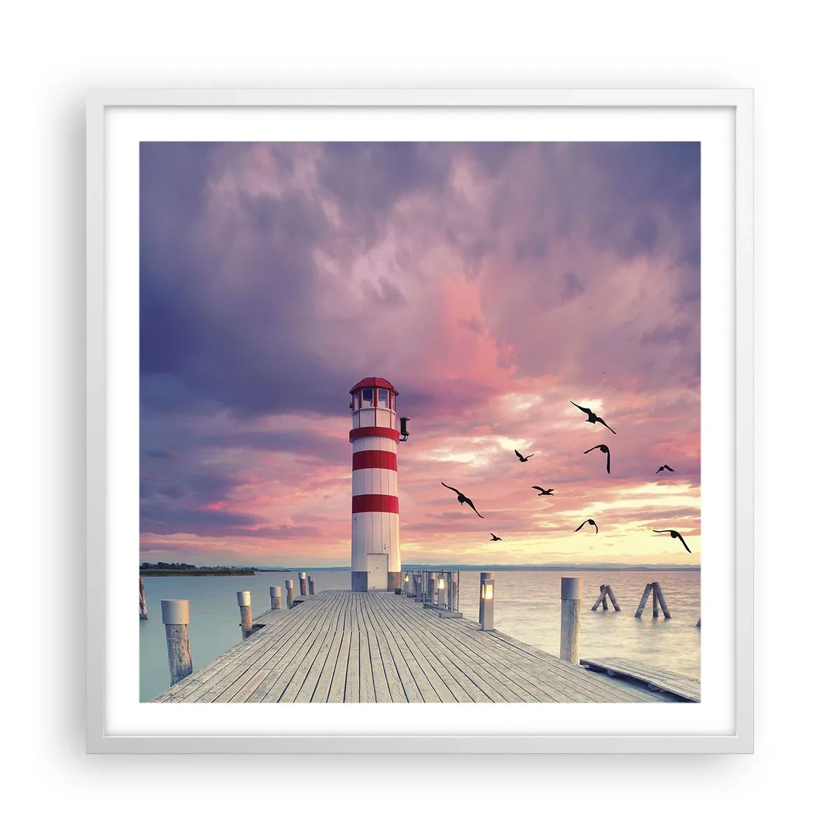 Plakat i hvid ramme - Det er tid til havnen - 60x60 cm