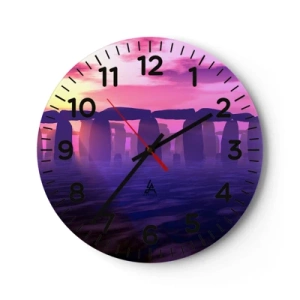 Vægur, Uret - Mystik ved daggry i tågen - 40x40 cm