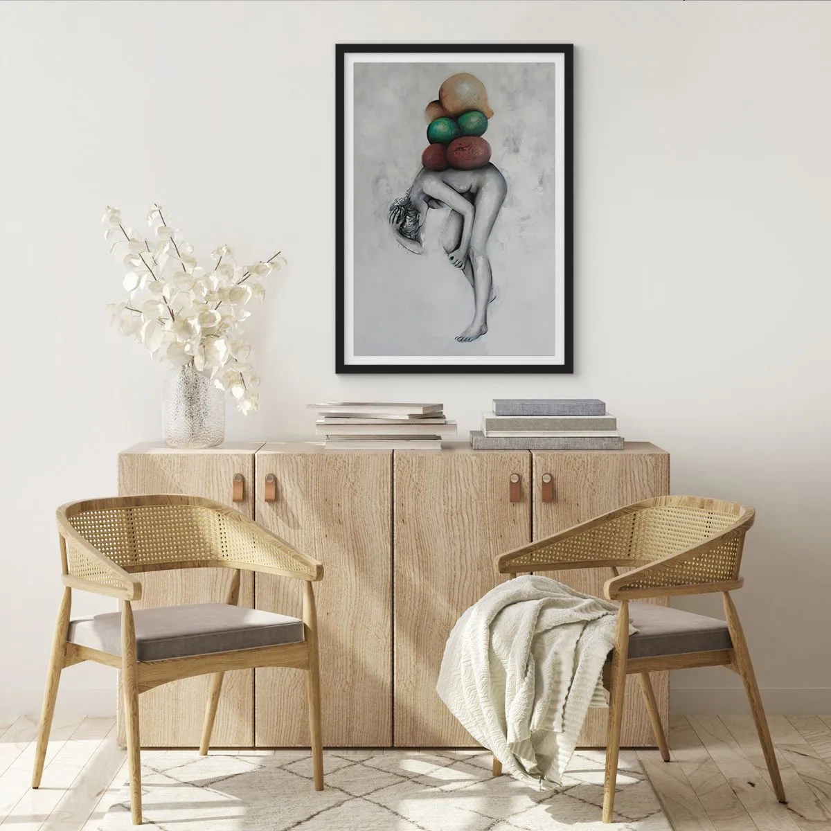 Plakat i sort ramme - Livets byrde - 50x70cm - Livets byrde - Moderne vægdekoration til stue og soveværelse ARTTOR