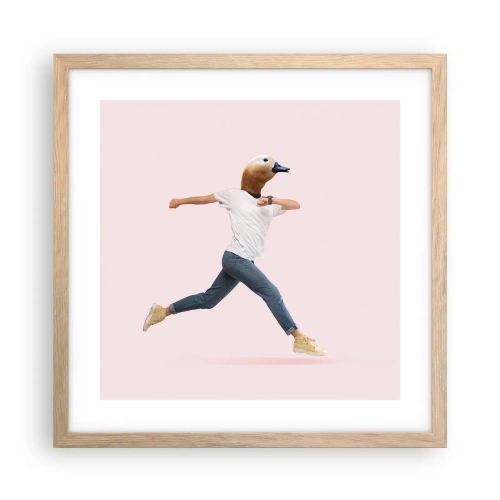 Plakat i ramme af lyst egetræ - En knivspids absurditet - 40x40 cm