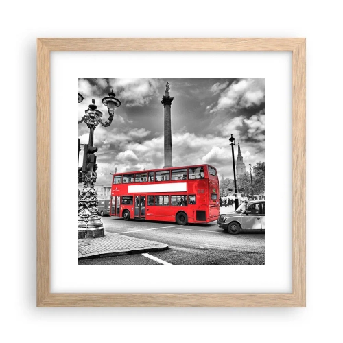 Plakat i ramme af lyst egetræ - Byens sande livsnerve - 30x30 cm