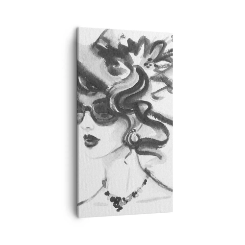 Lærredstryk - Billede på lærred - Dame med karakter - 45x80 cm