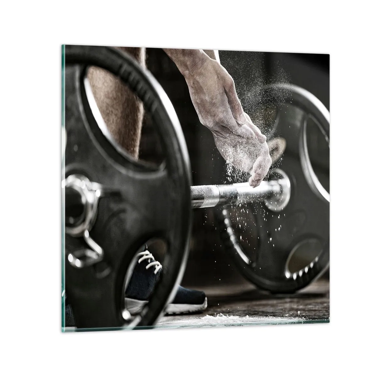 Billede på glas - Udfordringen er taget imod! - 60x60 cm