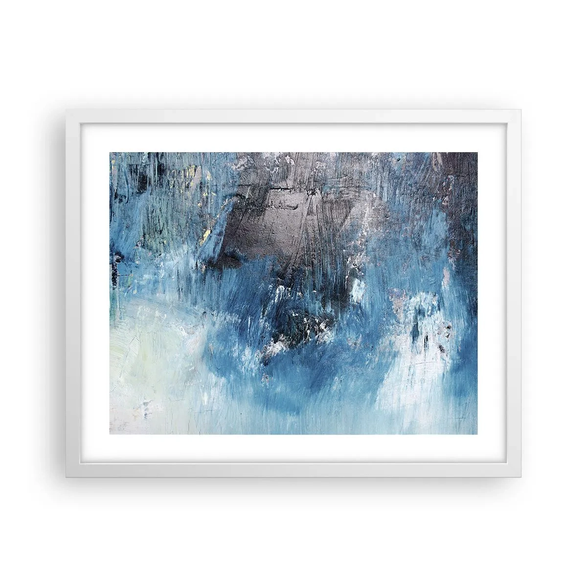 Plakat i hvid ramme - Blå rapsodi - 50x40 cm