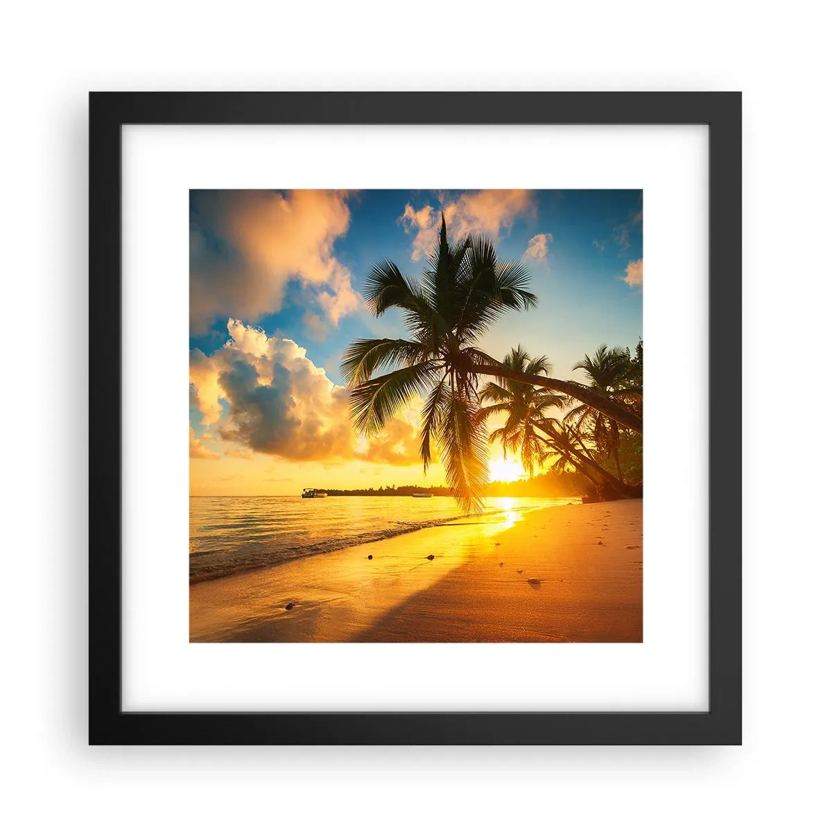 Plakat i sort ramme - Caribisk drøm - 30x30 cm