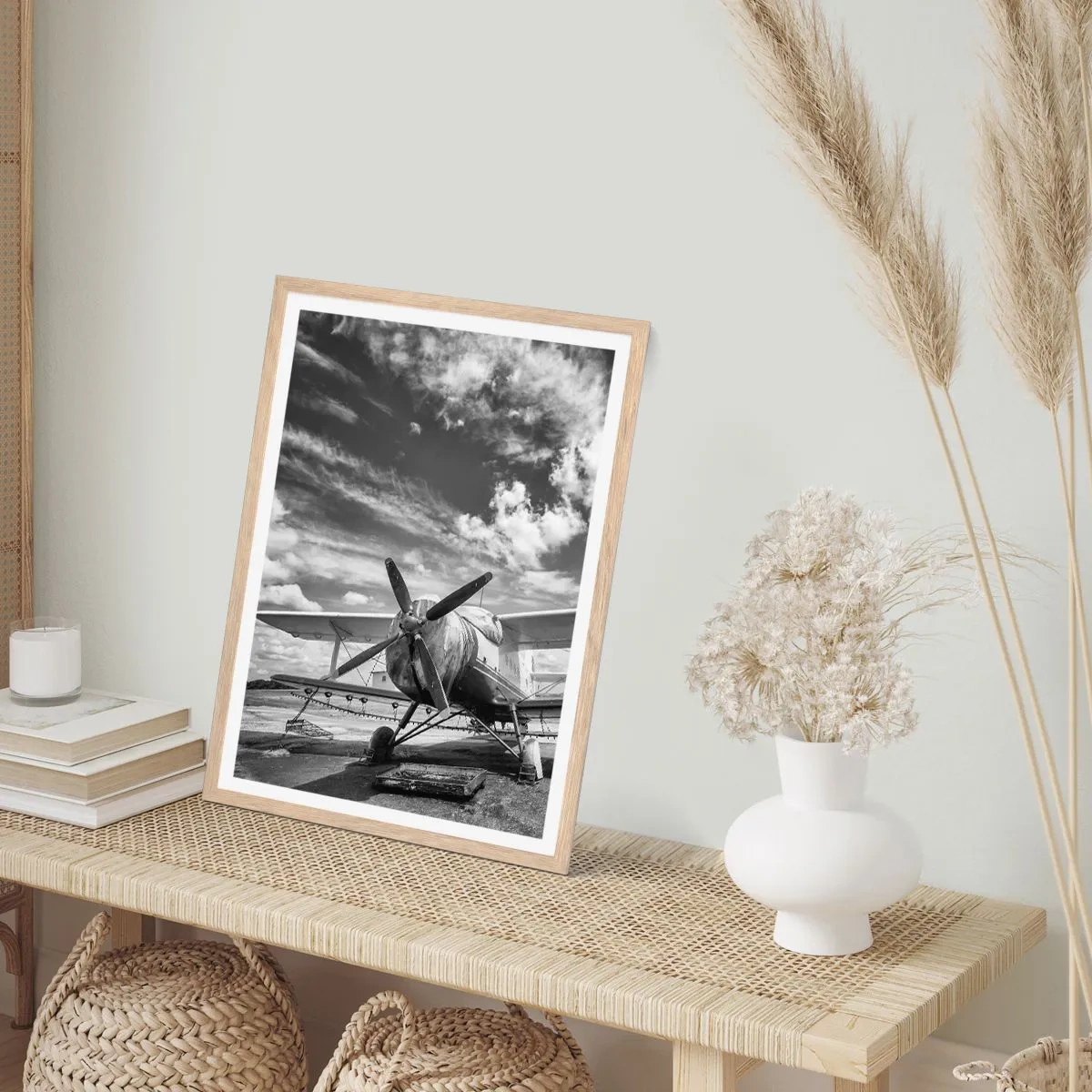 Plakat i ramme af lyst egetræ - Jeg kan ikke vente! - 50x70 cm