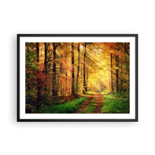 Plakat i sort ramme - Skovgylden stilhed - 70x50 cm