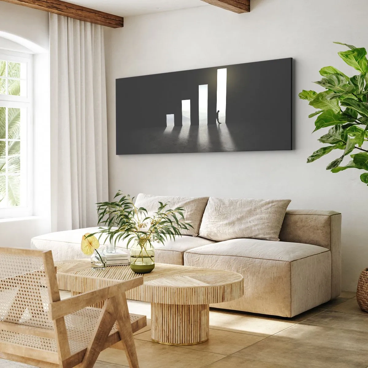 Lærredstryk - Billede på lærred - Succes - et indtryk - 100x40 cm