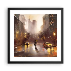 Plakat i sort ramme - Til New Yorks lys - 40x40 cm