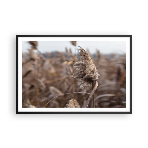 Plakat i sort ramme - Tid til at flyve væk med vinden - 91x61 cm