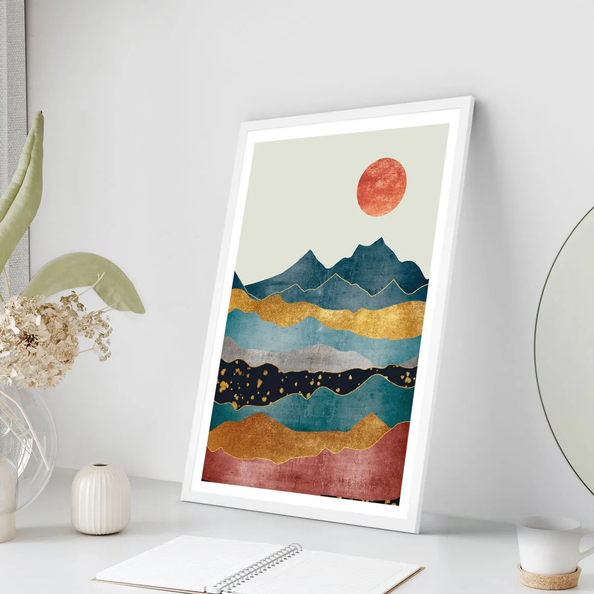 Plakat i hvid ramme - Et tværsnit af verden - 30x40 cm