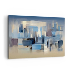 Lærredstryk - Billede på lærred - Blå konstruktion - 100x70 cm