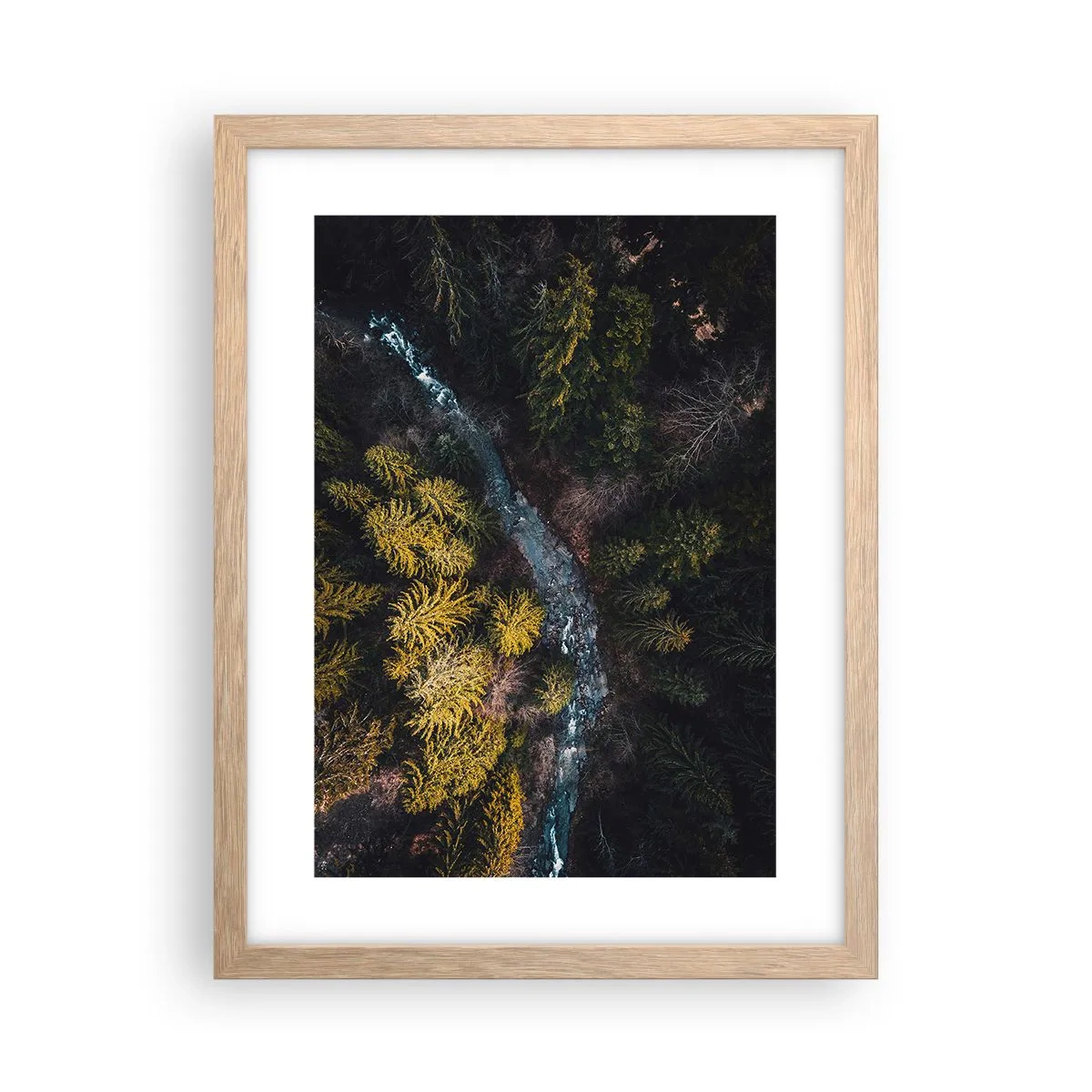 Plakat i ramme af lyst egetræ - Hurtigt, stadig hurtigere - 30x40 cm