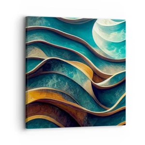 Lærredstryk - Billede på lærred - Slyngninger af blåt - 30x30 cm