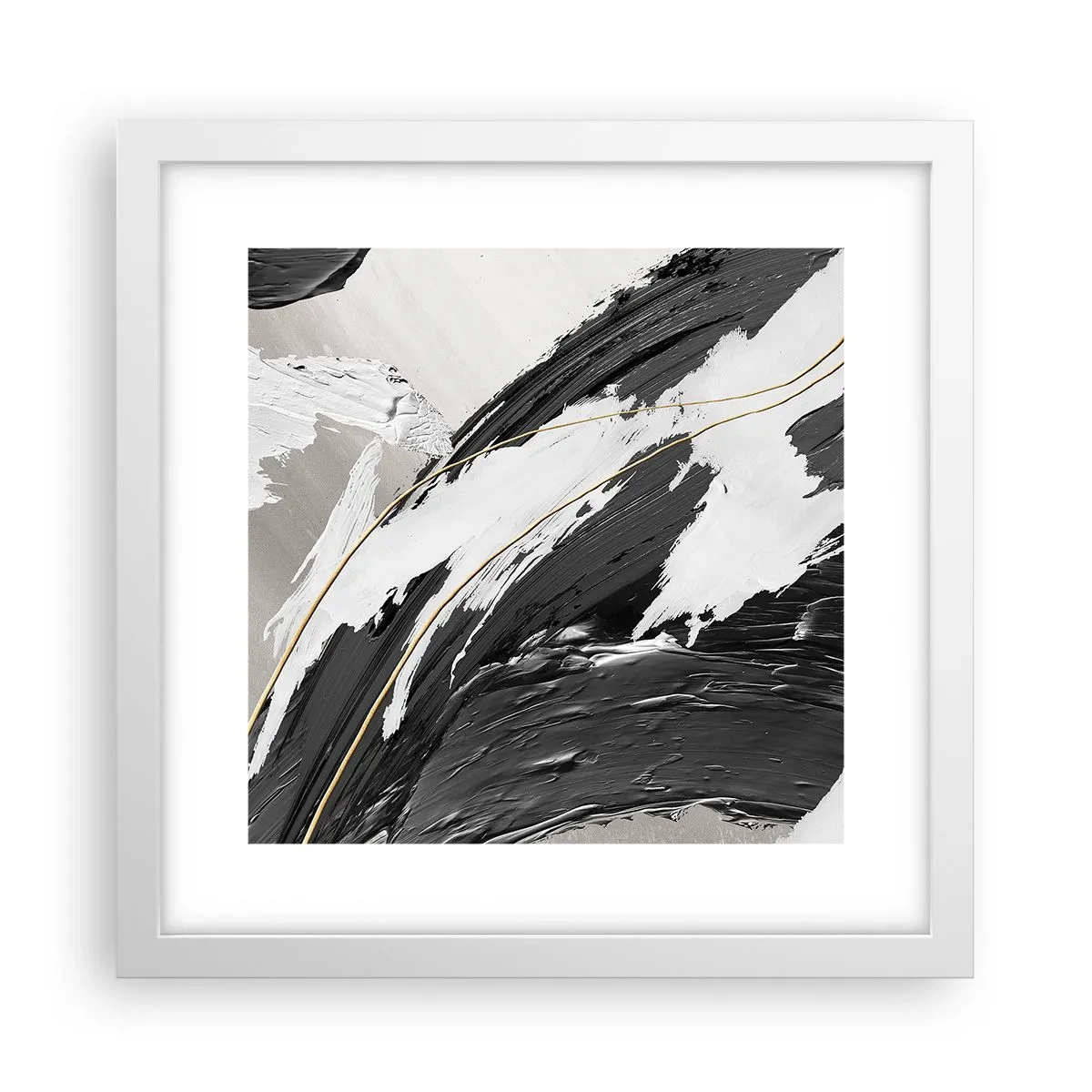 Plakat i hvid ramme - Abstraktion med flair - 30x30 cm