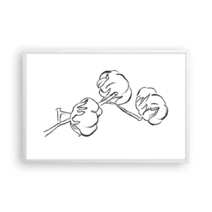 Plakat i hvid ramme - Bomuld ned - 91x61 cm