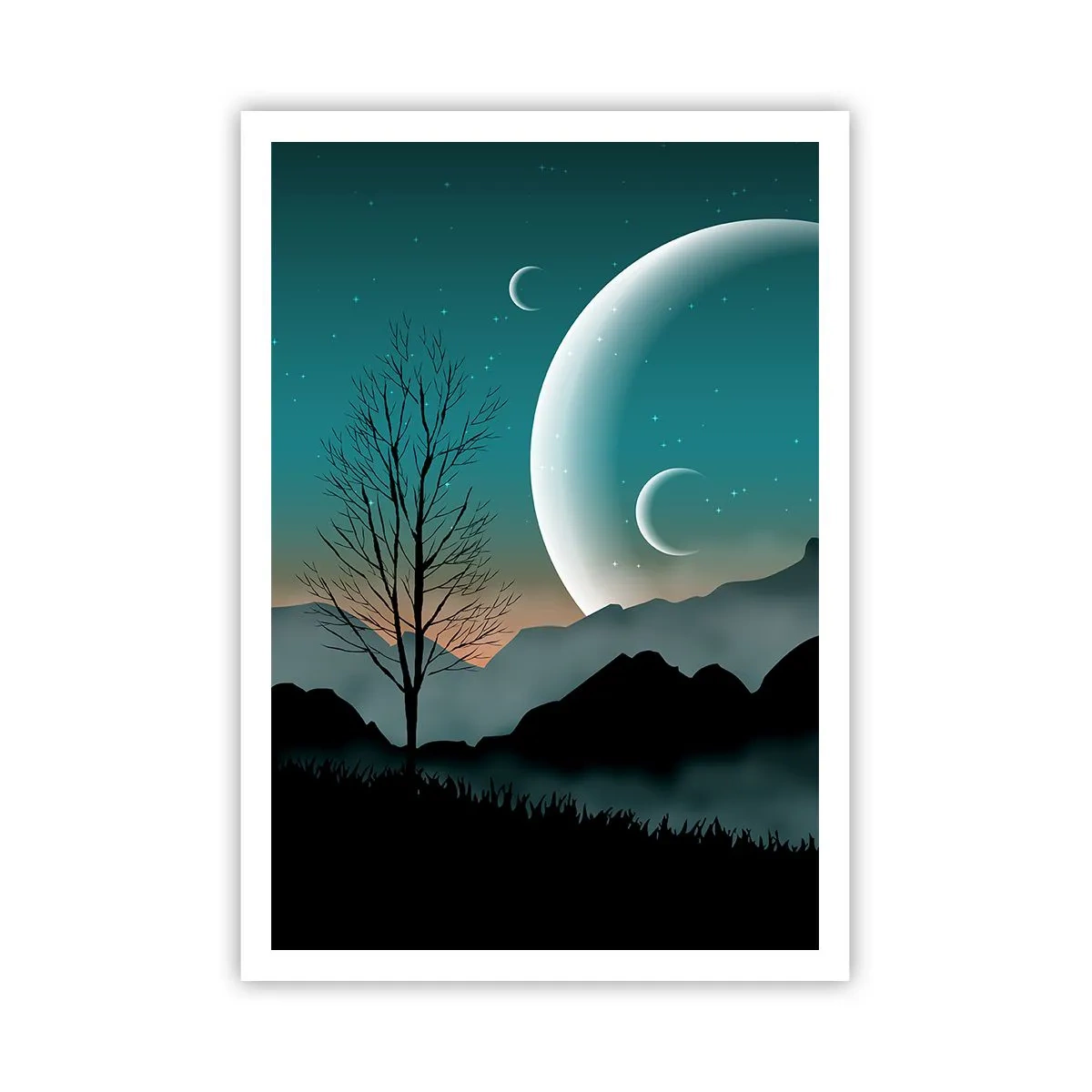 Plakat - Karneval i den stjerneklare nat - 70x100 cm