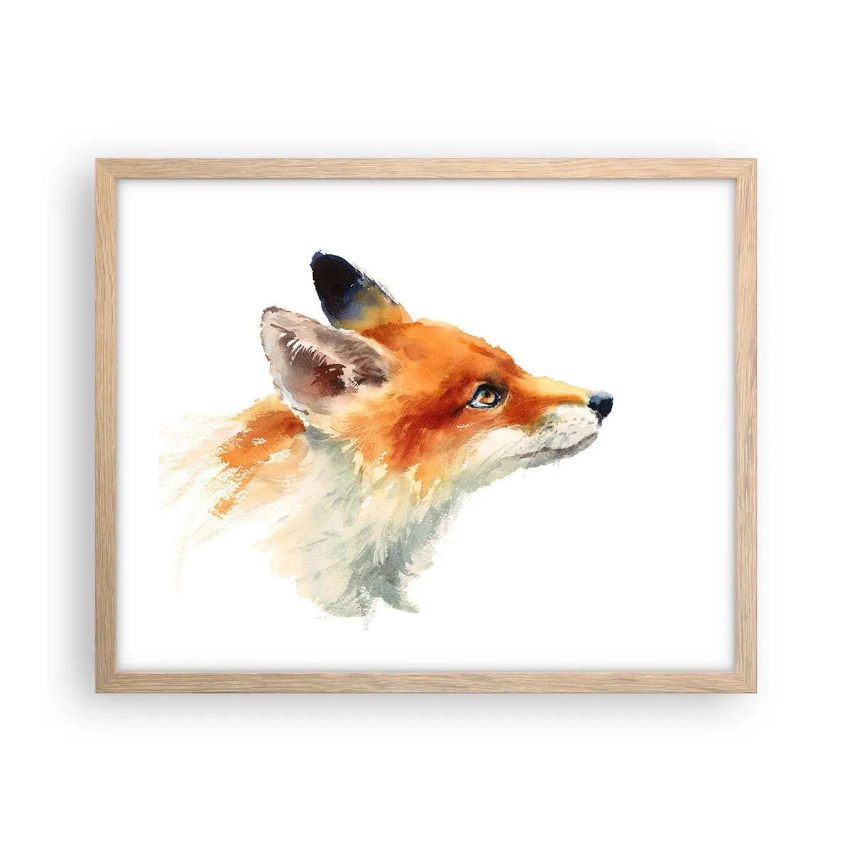 Plakat i ramme af lyst egetræ - Man kan aldrig være for forsigtig - 50x40 cm