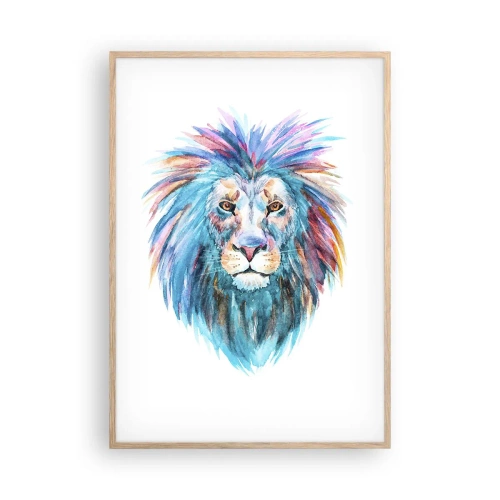 Plakat i ramme af lyst egetræ - En elektrificerende aura - 70x100 cm