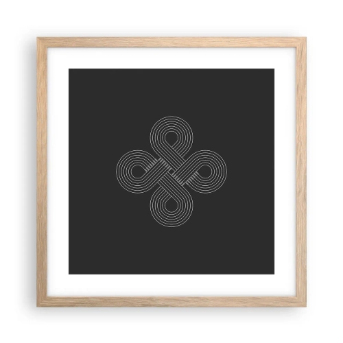 Plakat i ramme af lyst egetræ - I den keltiske ånd - 40x40 cm