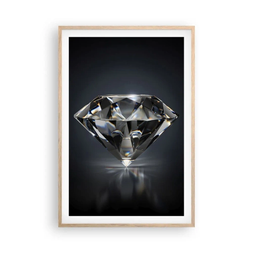 Plakat i ramme af lyst egetræ - Bedste veninde - 61x91 cm