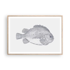 Plakat i ramme af lyst egetræ - Til naturforskerens album - 100x70 cm