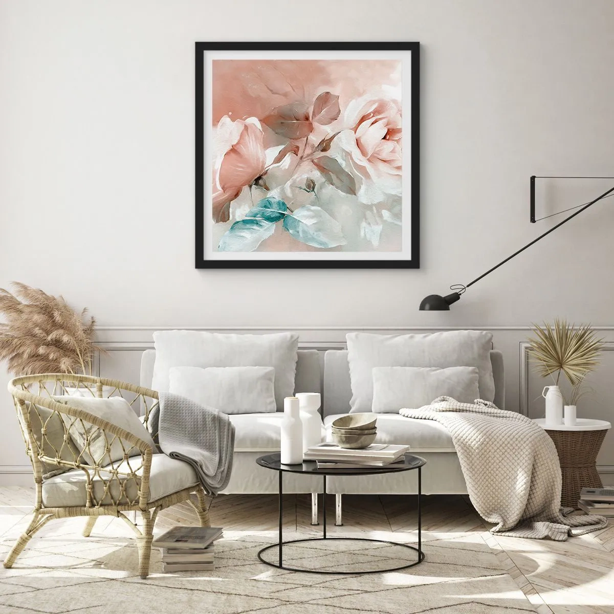 Plakat i sort ramme - Den romantiske ånd - 60x60 cm