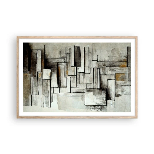 Plakat i ramme af lyst egetræ - Enkelthedens kraft - 91x61 cm