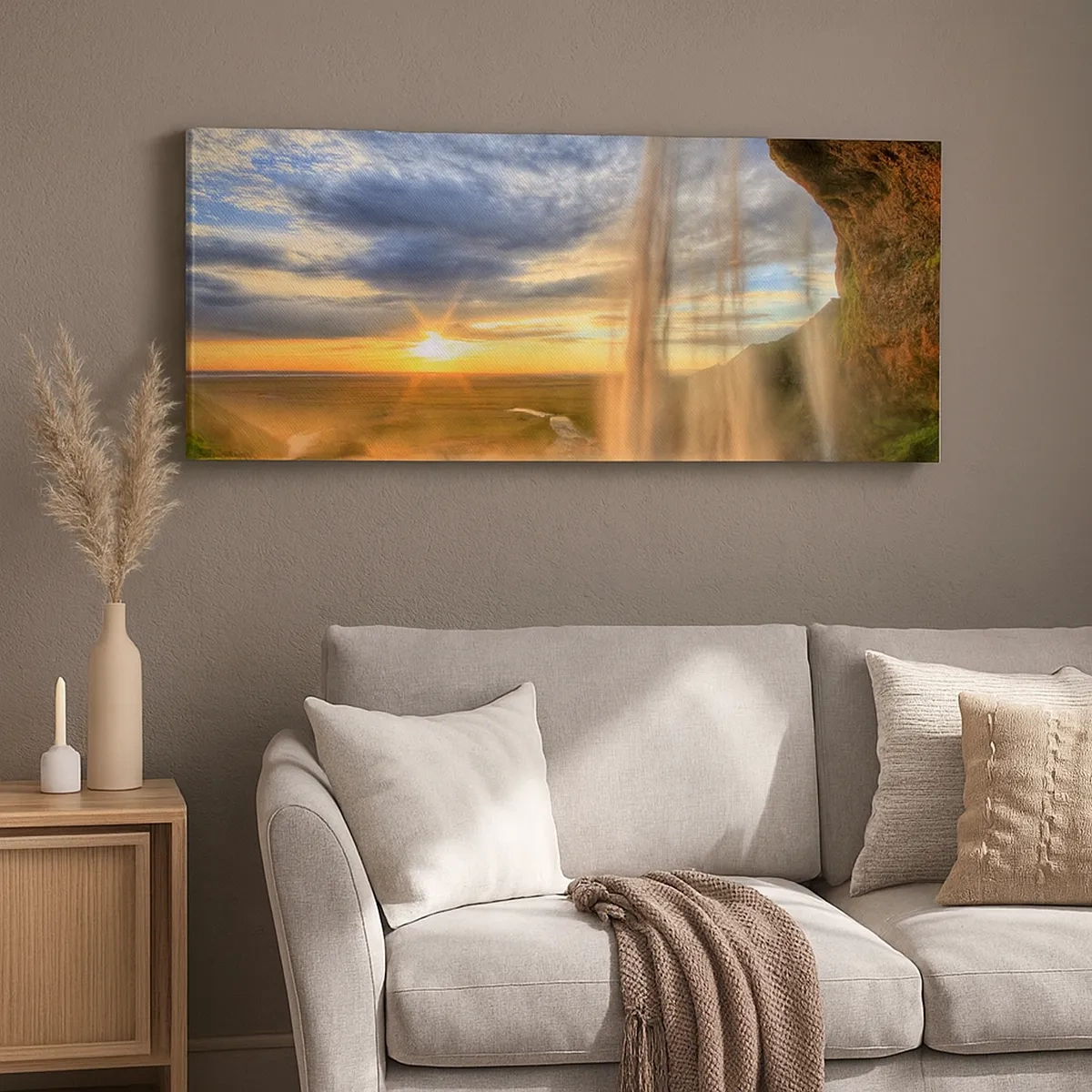 Lærredstryk - Billede på lærred - Verden bag sløret af dråber - 30x30 cm